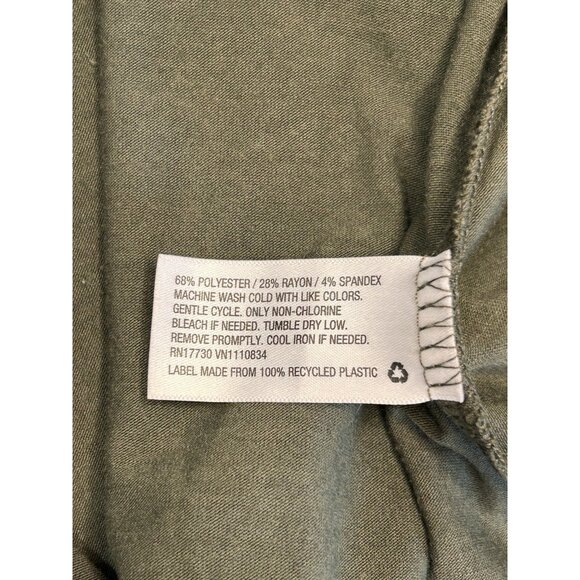 Mossimo Supply Co XS/TP Olive Green Knit Tunic Dress LS Soft A-Line Silhouette - Picture 9 of 9